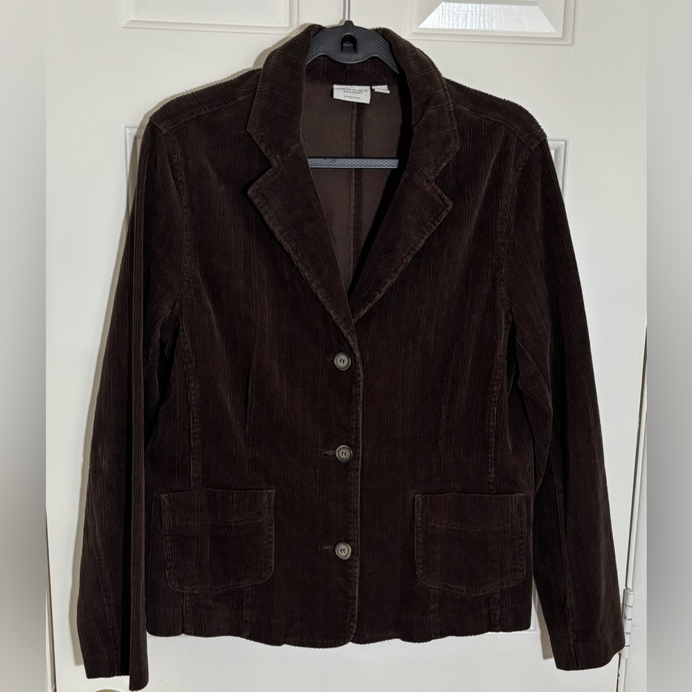 Retro “Sonoma Lifestyle Stretch” Dark Brown Corduroy Women's Blazer LRG